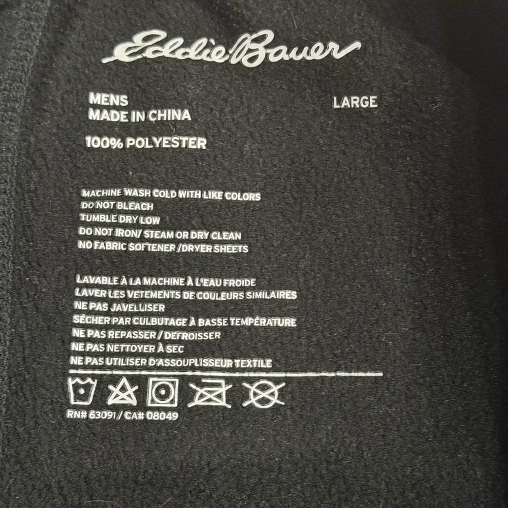 Eddie Bauer Men Large Thermal Base‎ Layer leggings Black Polyester